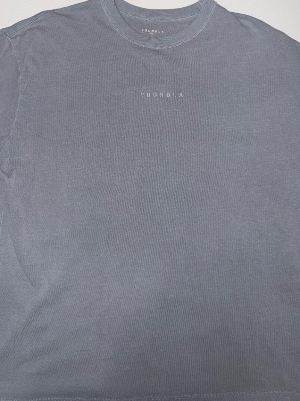 YoungLA Minimal Logo Tee — Blue — Large